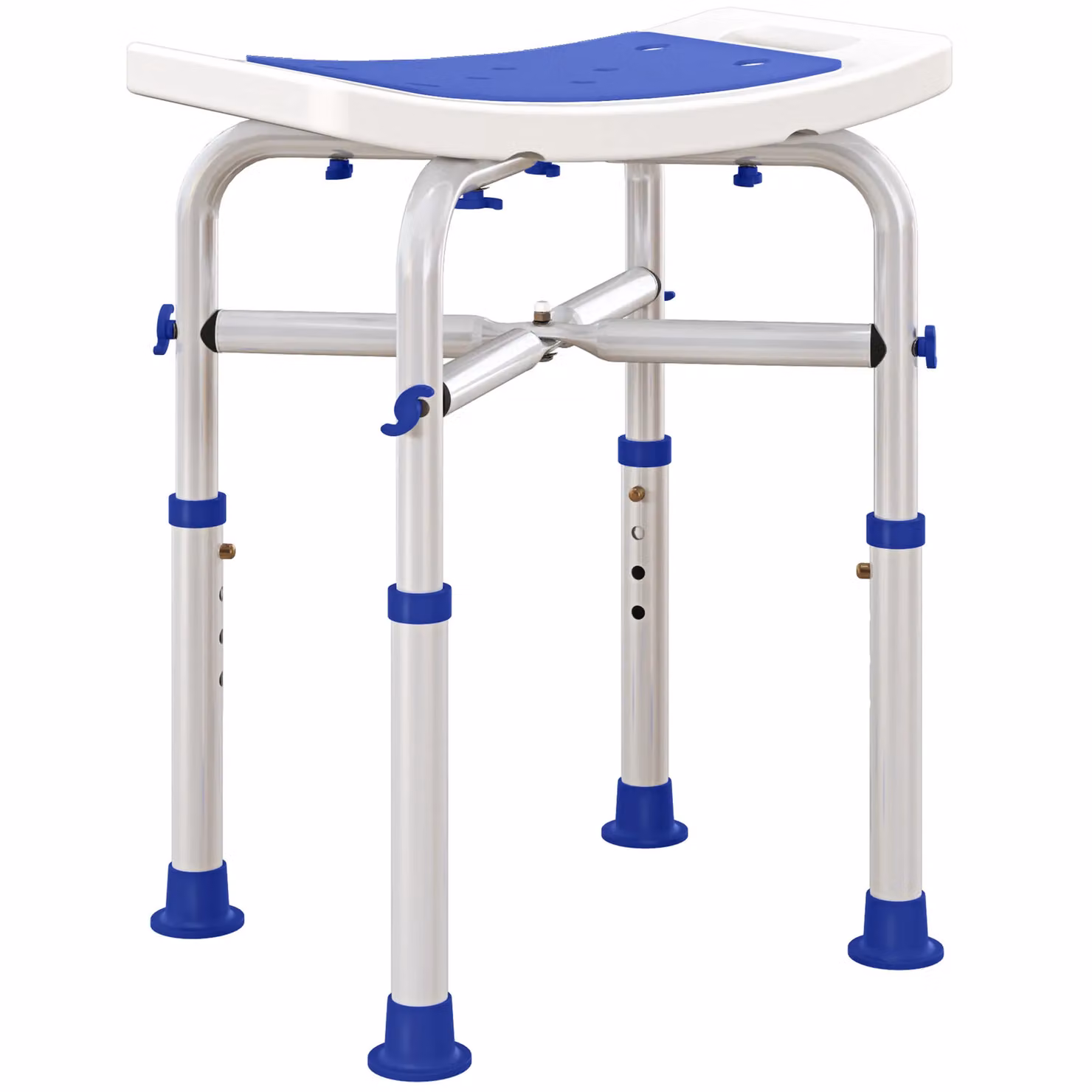 HOMCOM Adjustable Purple Shower Stool with Non-Slip Foot Pads for Seniors and Disabled Users – 2