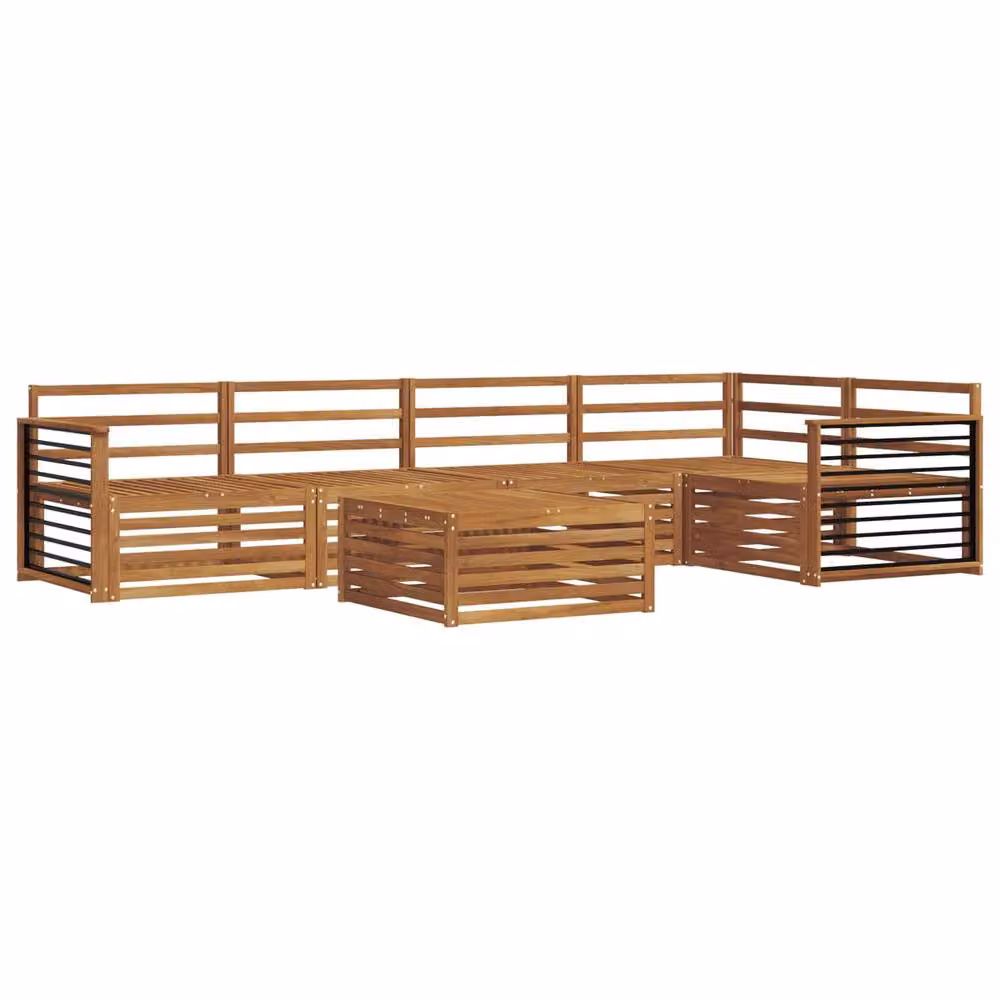 Berkfield Home 6 Piece Outdoor Sofa Set in Brown Wood – 2