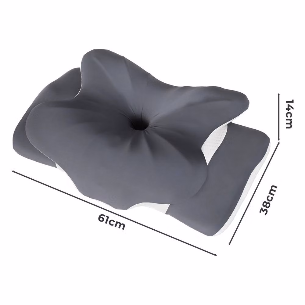 Nordara Ergonomic Butterfly Neck Pillow in Grey with Removable Machine Washable Cover – 2