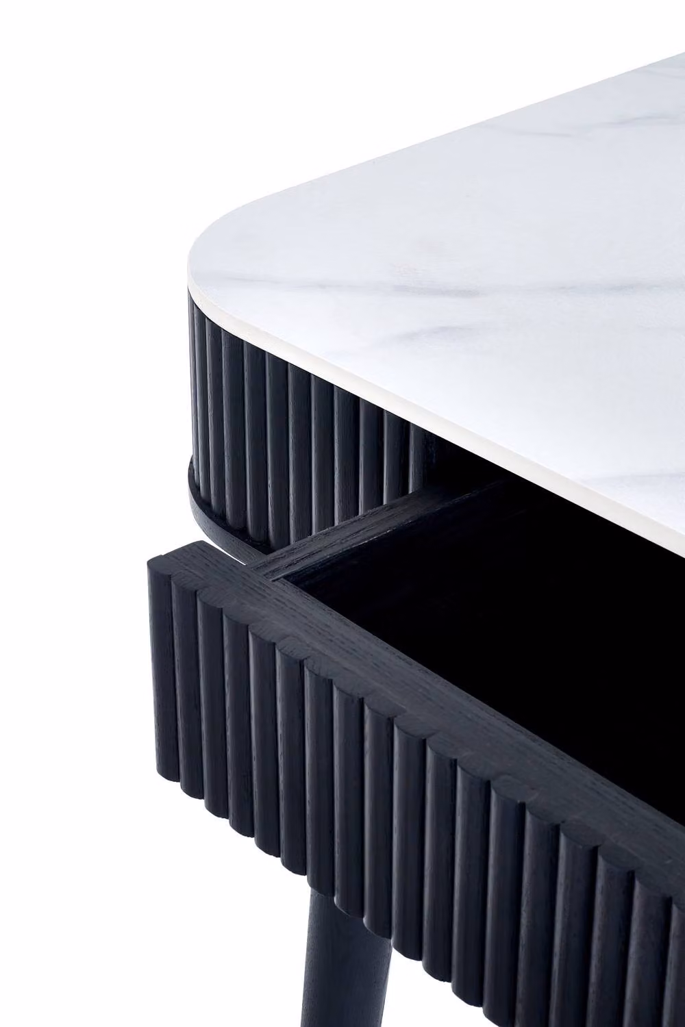 Julian Bowen Louis Rectangular Stone Top Dining Table with 2 Drawers in White, Black and Gold Ash Wood, W: 190 cm, D: 90 cm, H: 77 cm – 8