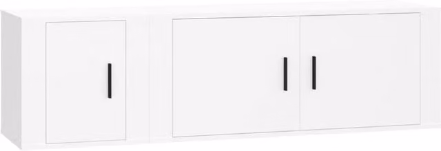 Berkfield Home 2 Piece Classic White Matt Engineered Wood TV Cabinet Set