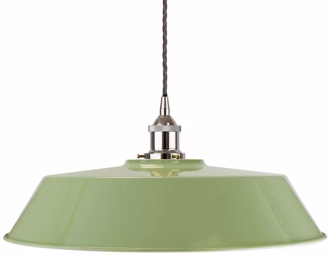 SE Home Chancery Large Pendant Light in Mint Green and Grey with Nickel Finish
