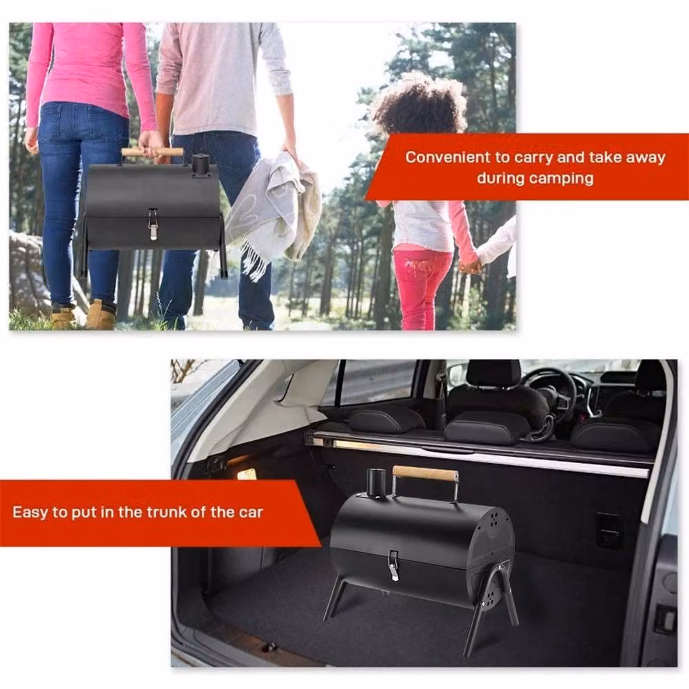 NESTLUNE Portable Charcoal Tabletop Barbecue in Black – 3