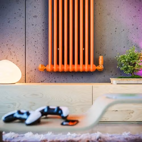 Terma Steel Radiator in Orange (RAL 2004), H 180 cm x W 42.9 cm – 4