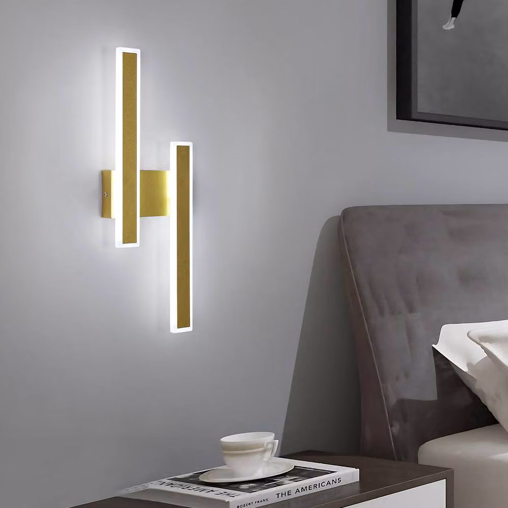Goeco Modern LED Wall Light in Gold/Brass with 3 Colour Temperatures – 2