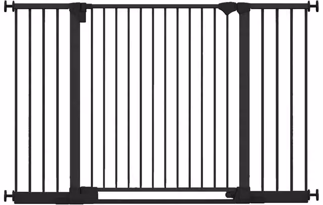 Safetots Black Extendable No-Drill Metal Baby Gate for Doors and Stairs