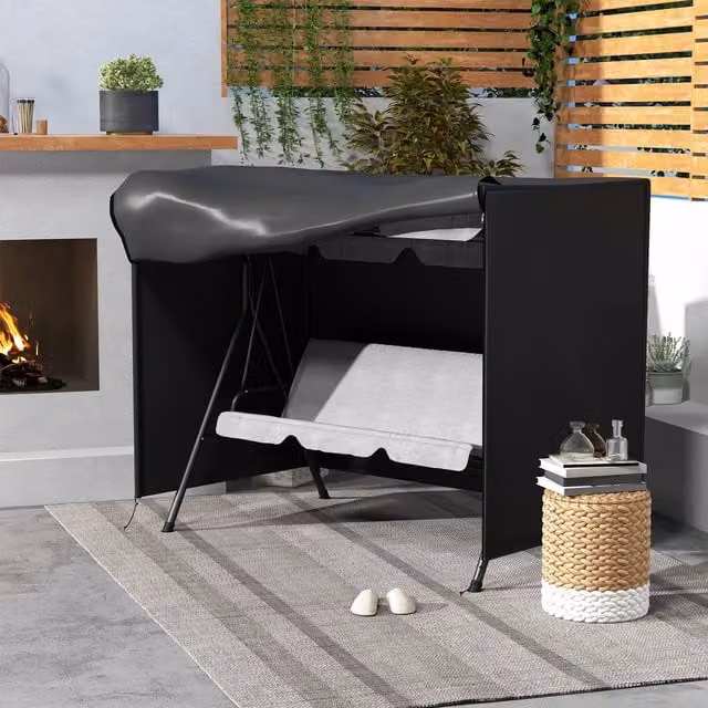 Outsunny Waterproof 600D Oxford Patio Swing Chair Cover in Black