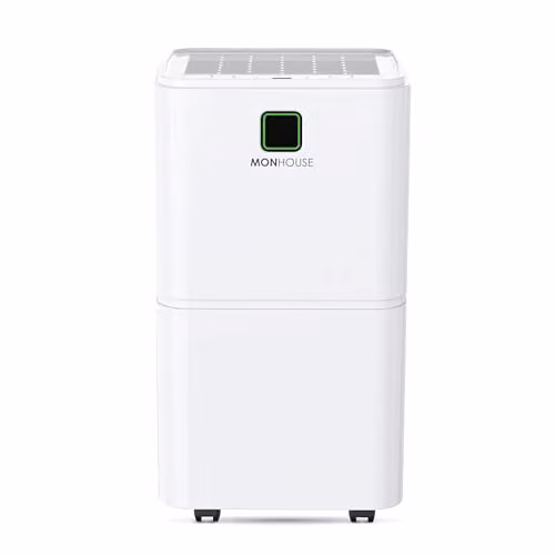 MONHOUSE 12L/Day Digital Dehumidifier in White with Sleep Mode and 24HR Timer