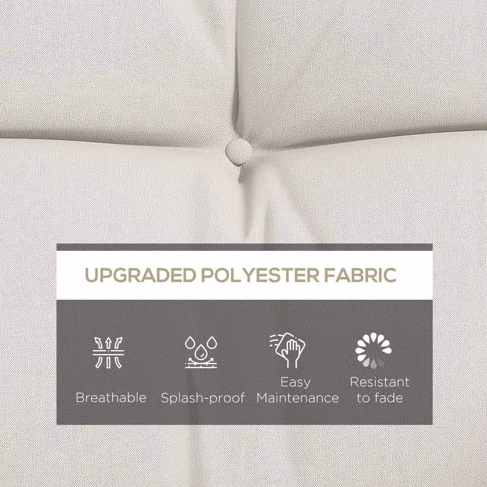 OUTSUNNY White Water Repellent Outdoor Seat and Back Cushions with 2 Pillows for 3-Seater Chairs, Swings or Sofas – 3