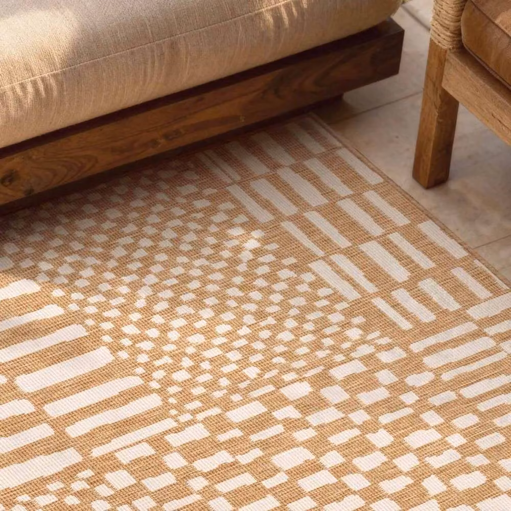 Ted Baker Barkham Reversible Abstract Indoor Outdoor Rug in Beige, W: 200 cm, D: 300 cm – 2