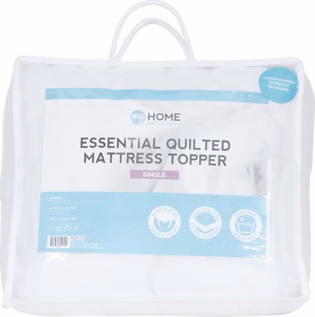 My Home Quilted Mattress Topper in White, King Size