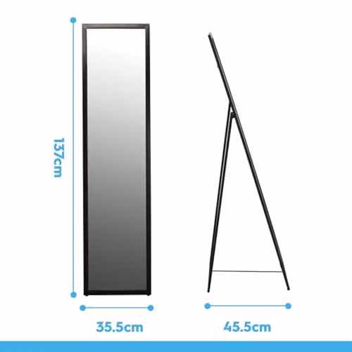 Harbour Housewares Rectangular Full-Length Freestanding Mirror in Black, H 137 cm x W 35.5 cm x D 45.5 cm – 8