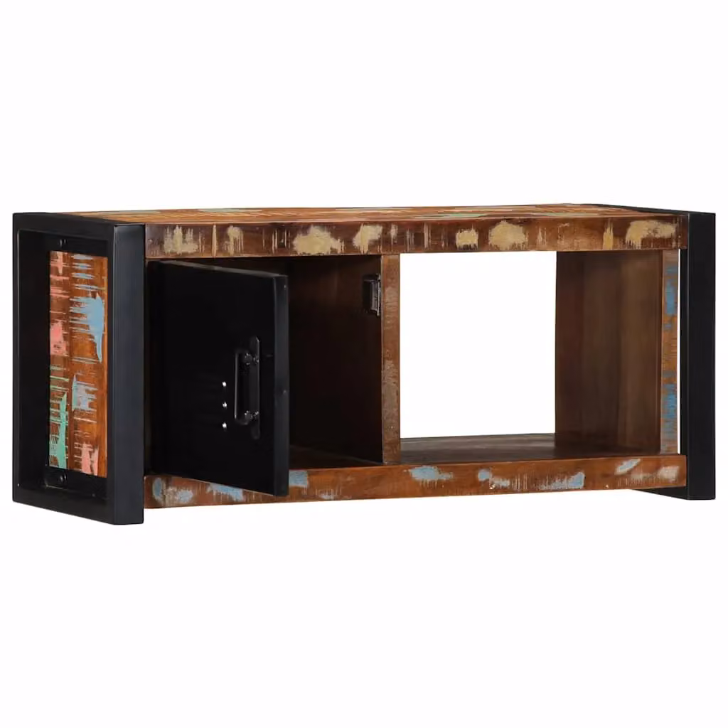 Berkfield Home Industrial TV Cabinet in Brown Solid Reclaimed Wood, W/D/H: 80 x 30 x 35 cm – 2