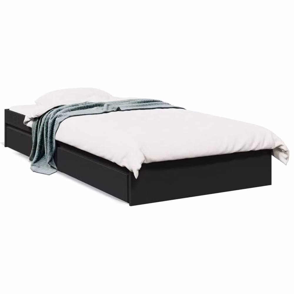 Berkfield Home Modern Single Bed Frame with Drawers, Black, W/D/H: 90 x 190 cm – 3