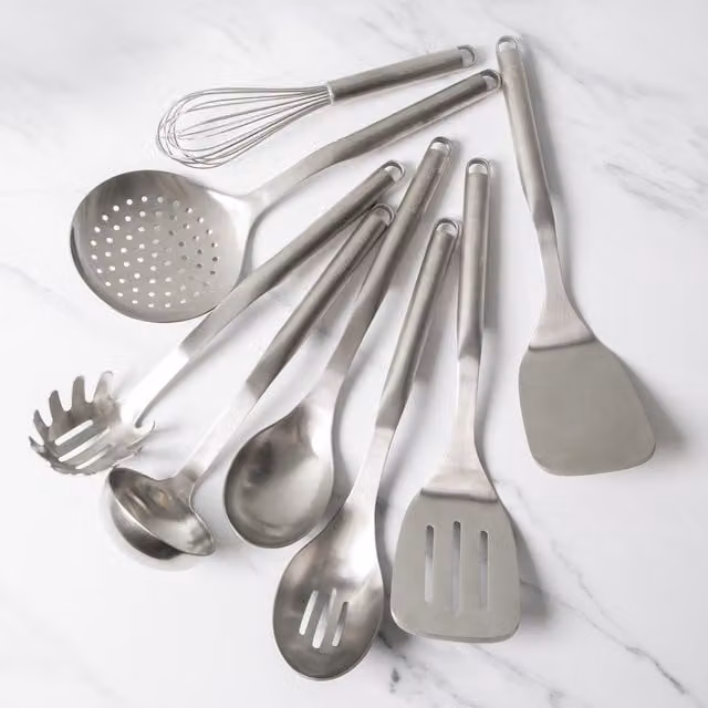 KitchenAid 8-Piece Stainless Steel Utensil Set in Silver