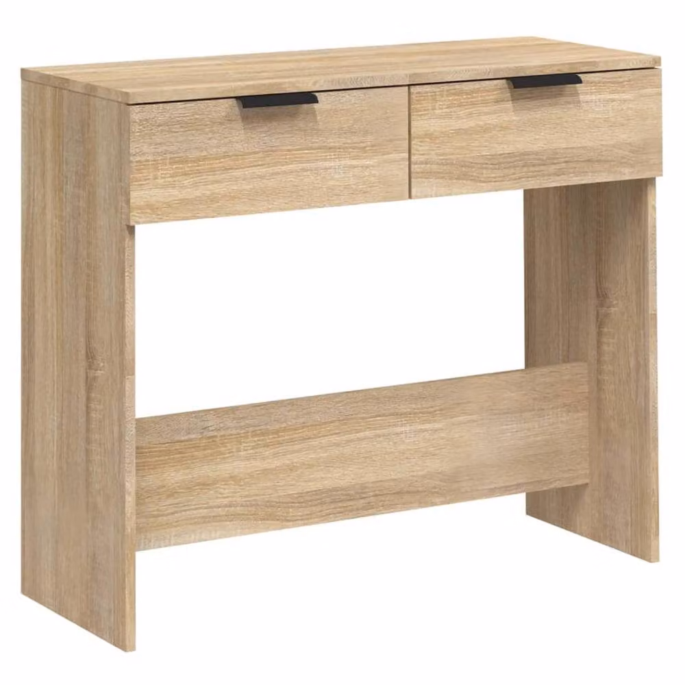 Berkfield Home Decorative Console Table in Sonoma Oak and Beige, W/D/H: 90 x 36 x 75 cm – 2