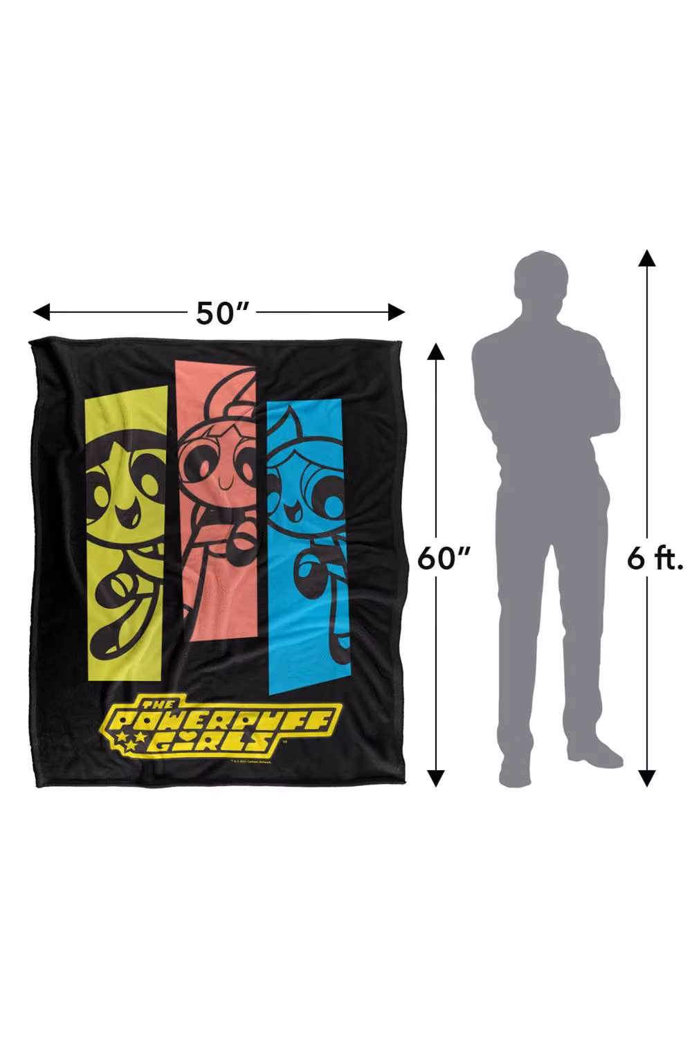 Cartoon Network The Powerpuff Girls Silky Touch Super Soft Fluffy Polyester Throw Blanket, Multicolour, Extra Large – 3