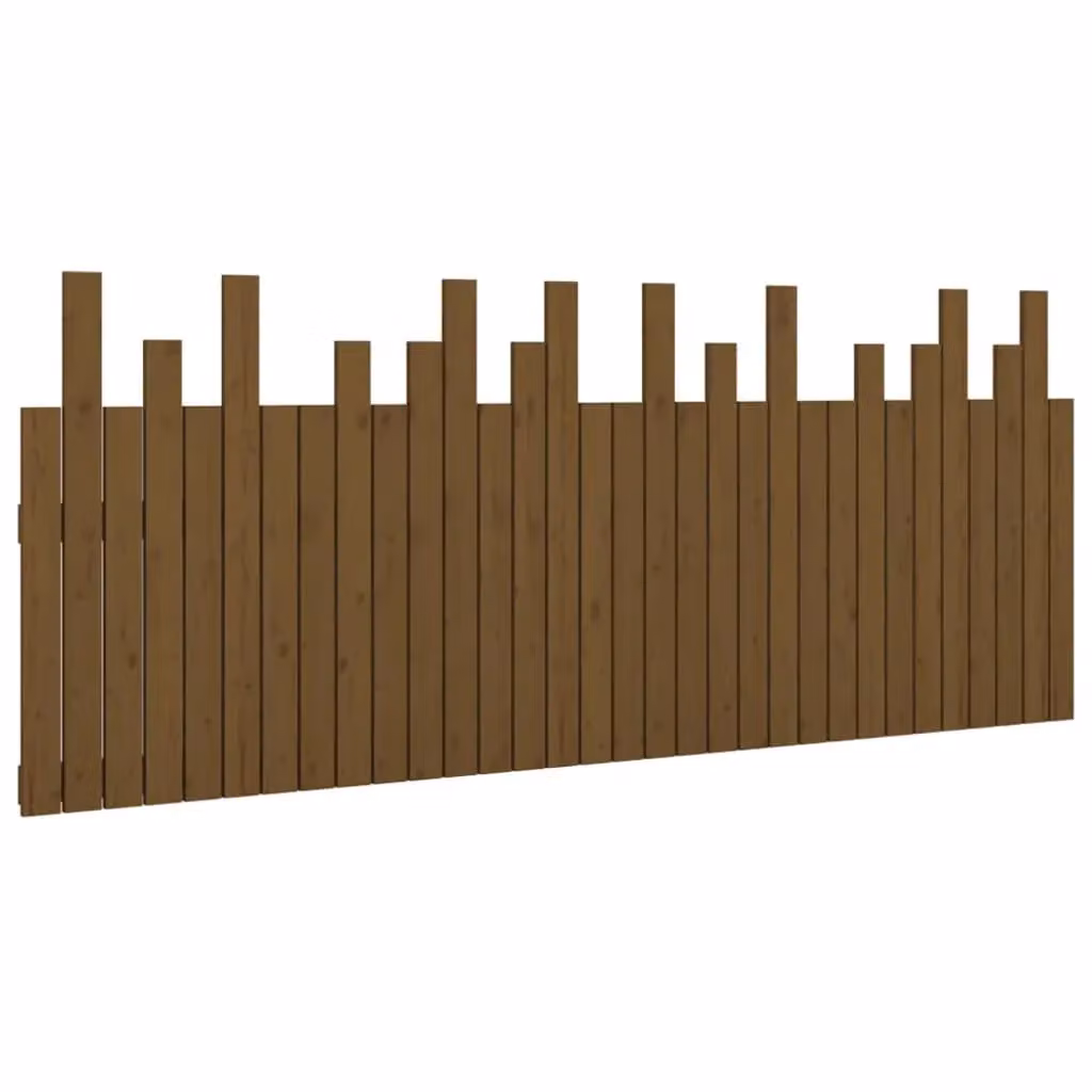Berkfield Home Rustic Solid Wood Pine Wall Mounted Headboard in Honey Brown, W: 204 cm, D: 3 cm, H: 80 cm – 2