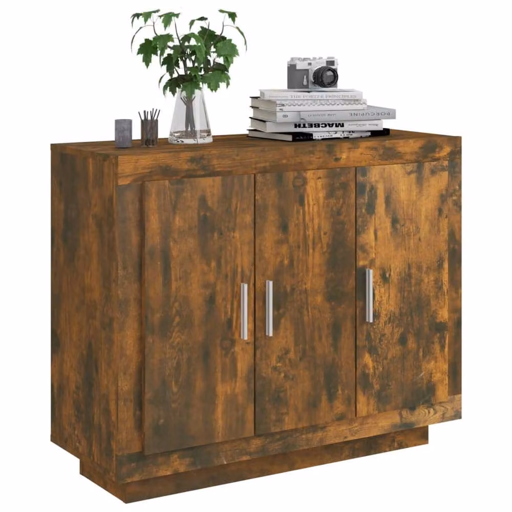 Berkfield Home Smoked Oak Sideboard in Brown, W/D/H: 92 x 35 x 75 cm – 3