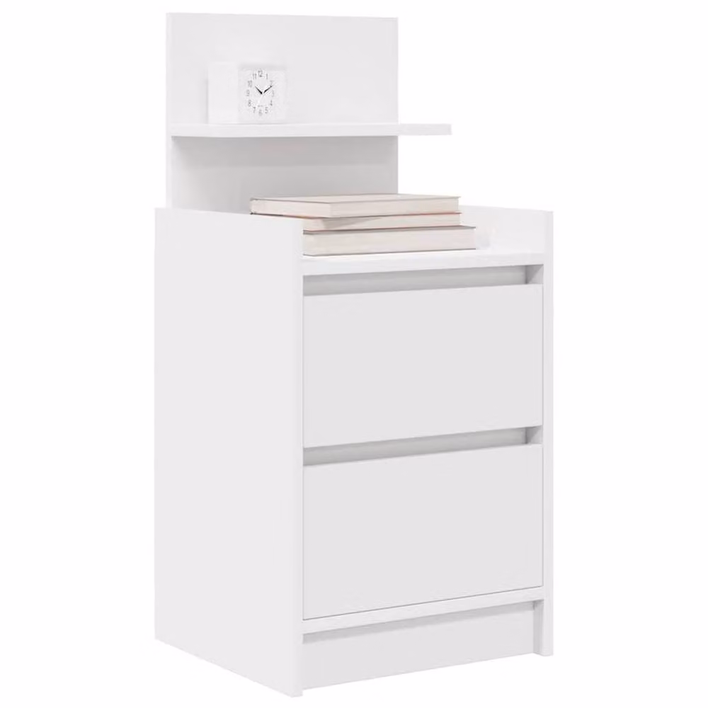 Berkfield Home Durable Bedside Cabinet with 2 Drawers, White, W/D/H: 38 x 34 x 80 cm – 2