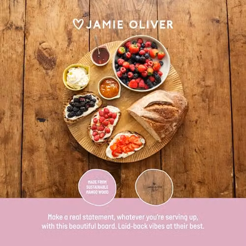 Jamie Oliver Big Love All-Rounder Serving Board, Brown Mango Wood, W/D/H: 48 x 48 x 2 cm – 2