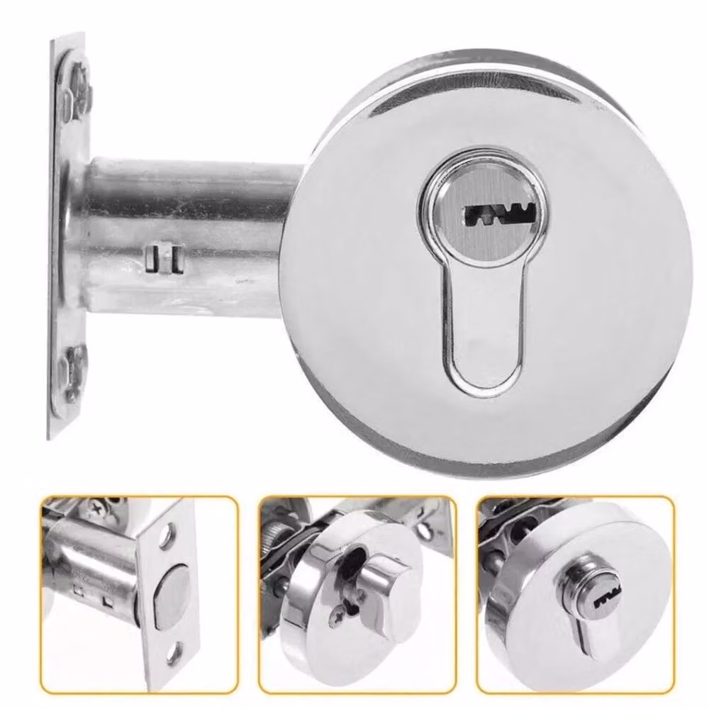 NESTLUNE Single Deadbolt Entry Door Lock with Keyed Cylinder in Silver – 2