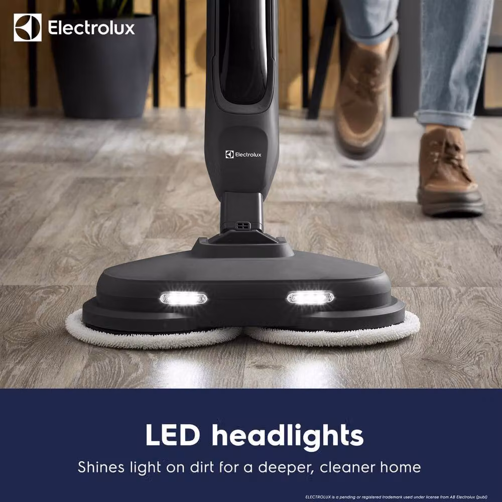 Electrolux Spin & Scrub 1500W Steam Mop for Hard Floors with LED Headlight, Grey – 2