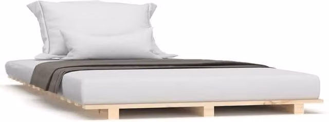 Berkfield Home Rustic Solid Wood Pine Bed Frame, Beige, W/D/H: 100 x 200 cm