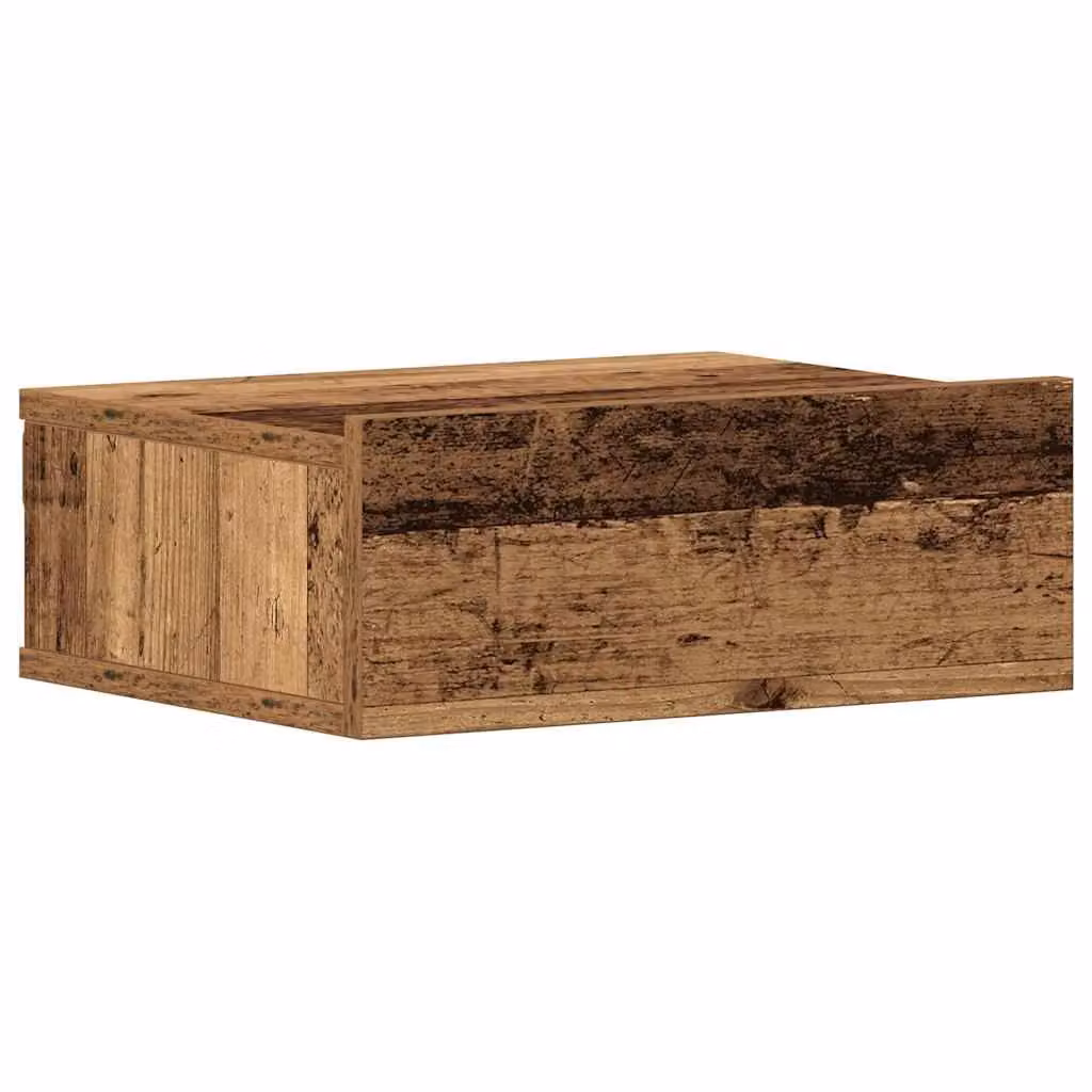 Berkfield Home Floating Nightstand in Brown Old Wood, W/D/H: 40 x 32 x 15 cm – 2