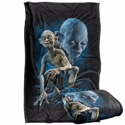 LOGOVISION Lord of the Rings Return of the King Smeagol Silky Touch Super Soft Fleece Throw Blanket, Multicolour, W: 91.44 cm x D: 147 cm – 1