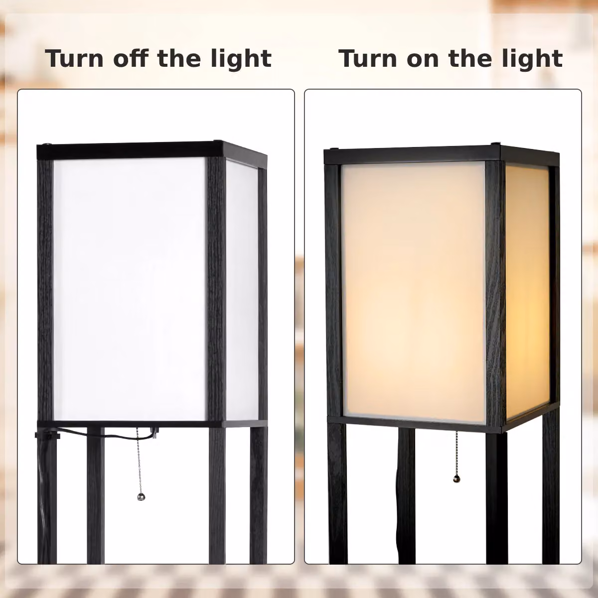 Costway Modern 3-Tier Floor Lamp and Narrow Corner Nightstand in Black – 4