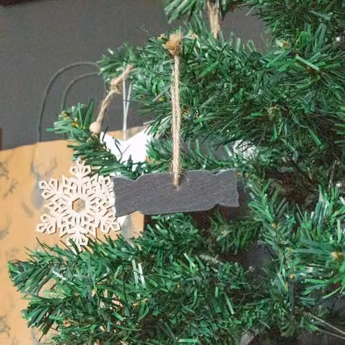 Nicola Spring Grey Slate Cracker Christmas Tree Hanging Decorations, Pack of 6, W/D/H: 7.5 x 2.5 x 7.0 cm – 2