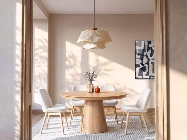 Vente-unique Extendable Oval Dining Table in Light Oak Ash Veneer for 4 to 10 People