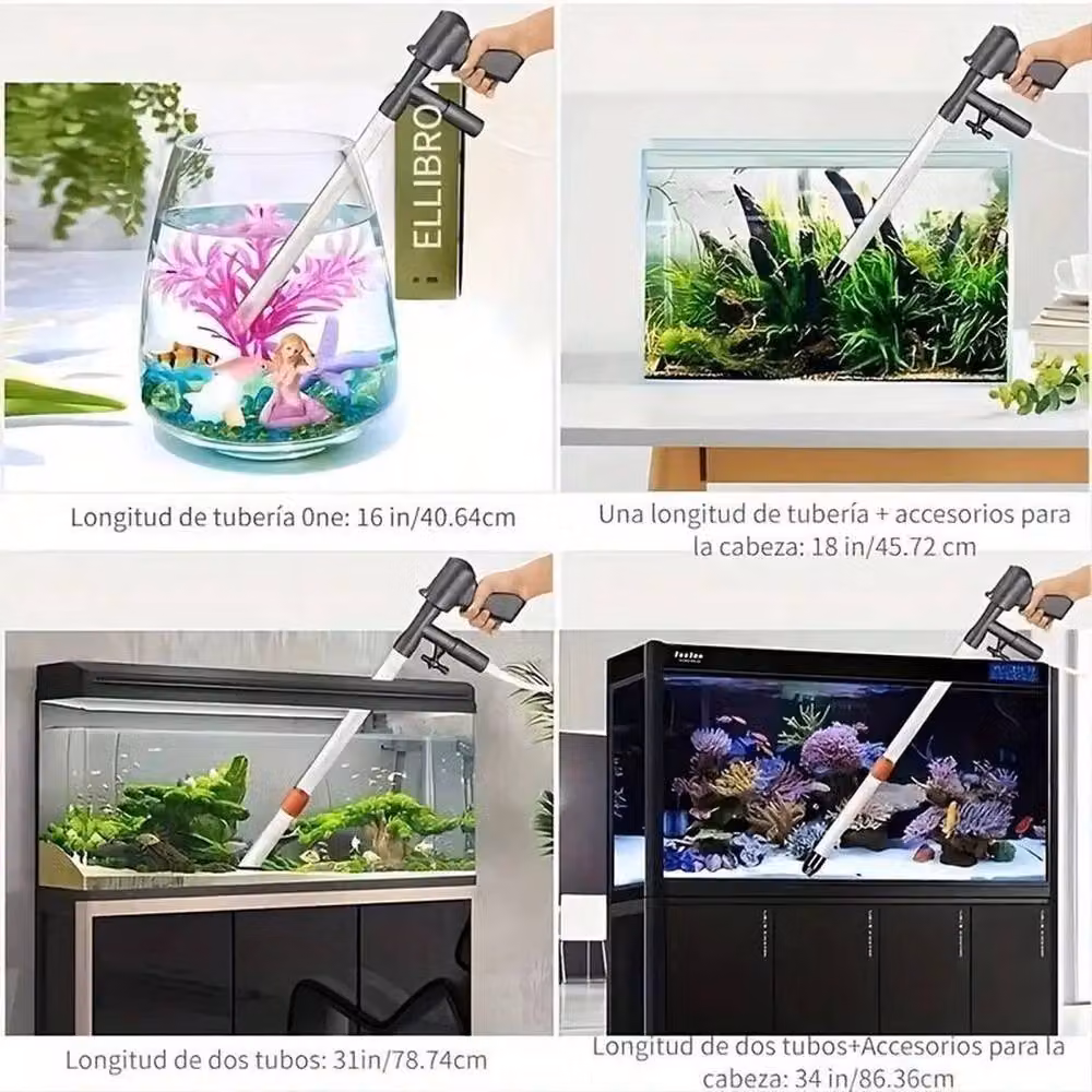 Kelvenix Aquarium Cleaner Kit with Vacuum Pump and Gravel Water Cleaning, Black – 4