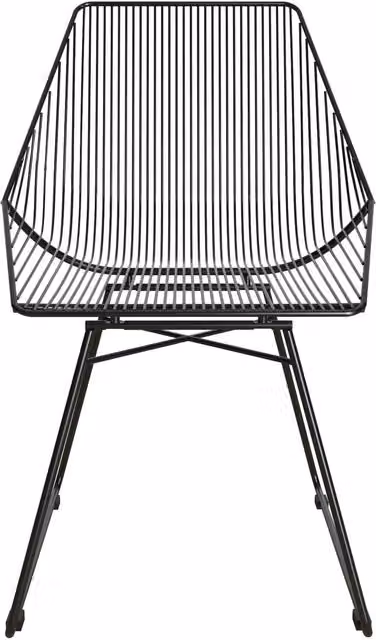 CosmoLiving Ellis Modern Accent Dining Chair in Black Metal