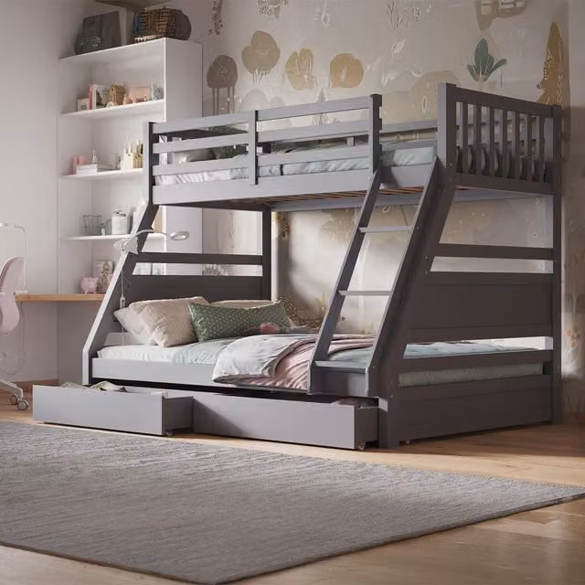 Flair Ollie Triple Bunk Bed in Grey