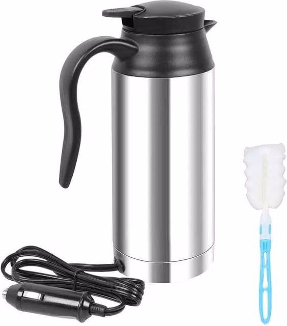 EONLION 12V Stainless Steel Electric Kettle Pot, 750ml, Silver
