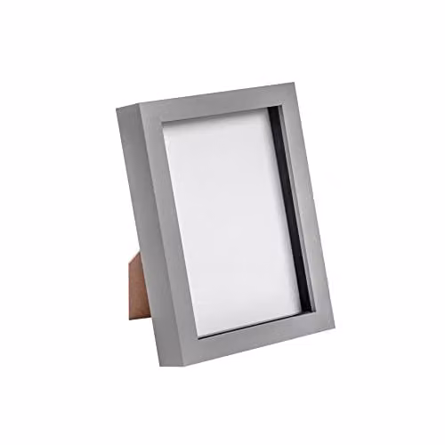 Nicola Spring 3D Shadow Box Photo Frame, Grey, W/H: 12 x 17 cm