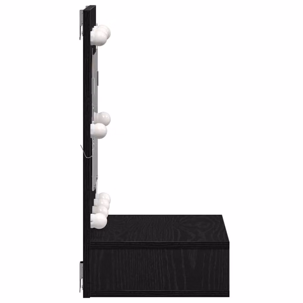 Berkfield Home Black Oak Wood Bathroom Vanity Unit with Medium Mirror – 4
