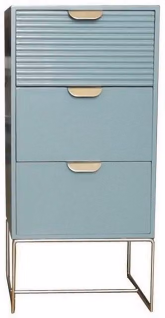 Minster 3 Drawer Wood Bedside Table, Green, W: 30 cm, D: 24 cm, H: 64 cm – 1