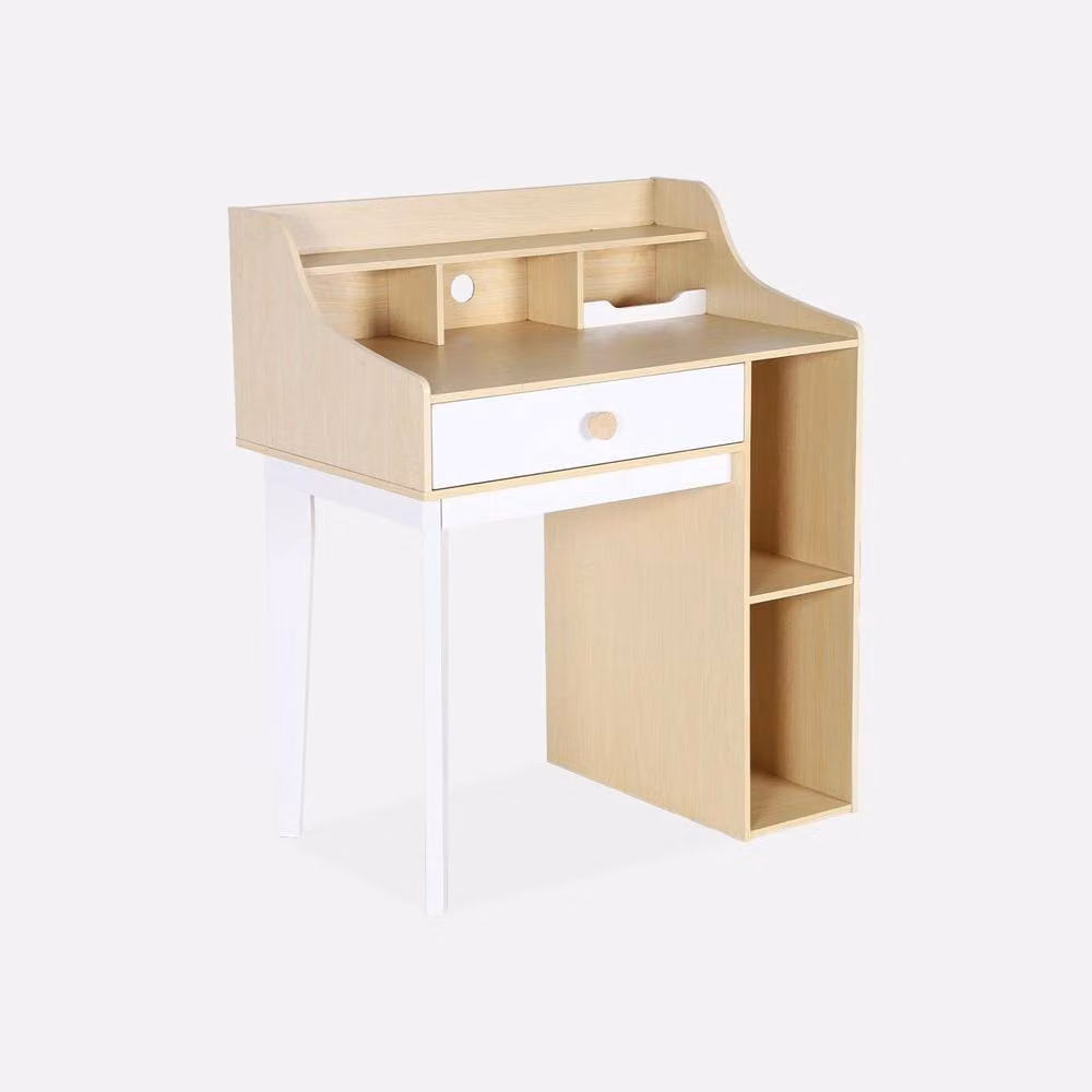 sweeek Minimalist White Desk with Drawer and Shelves for Children's Rooms W/D/H: 80 x 50 x 96 cm – 2