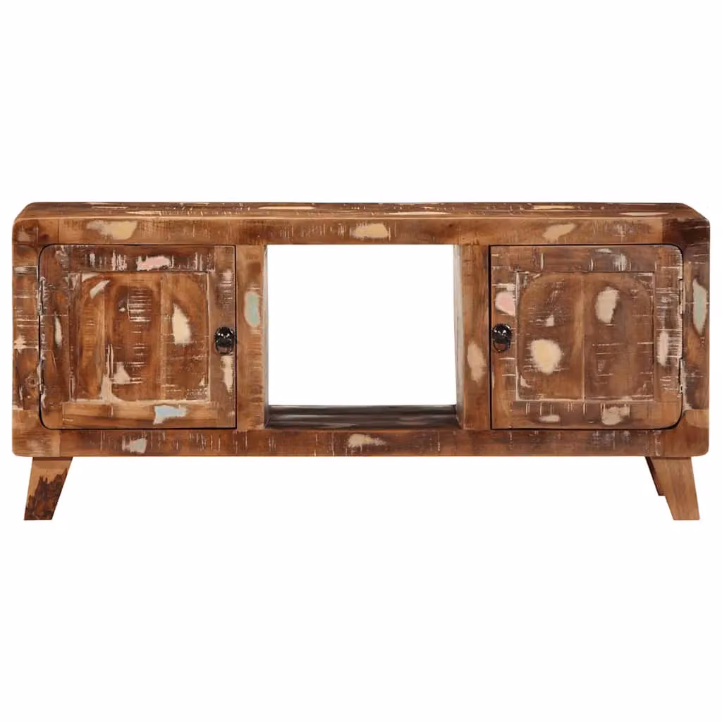 Berkfield Home Rustic Reclaimed Solid Wood TV Cabinet in Brown, W/D/H: 105 x 46 x 32 cm – 2