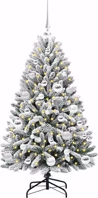 Berkfield Home Elegant Artificial Christmas Tree in Green and White, Height: 120 cm