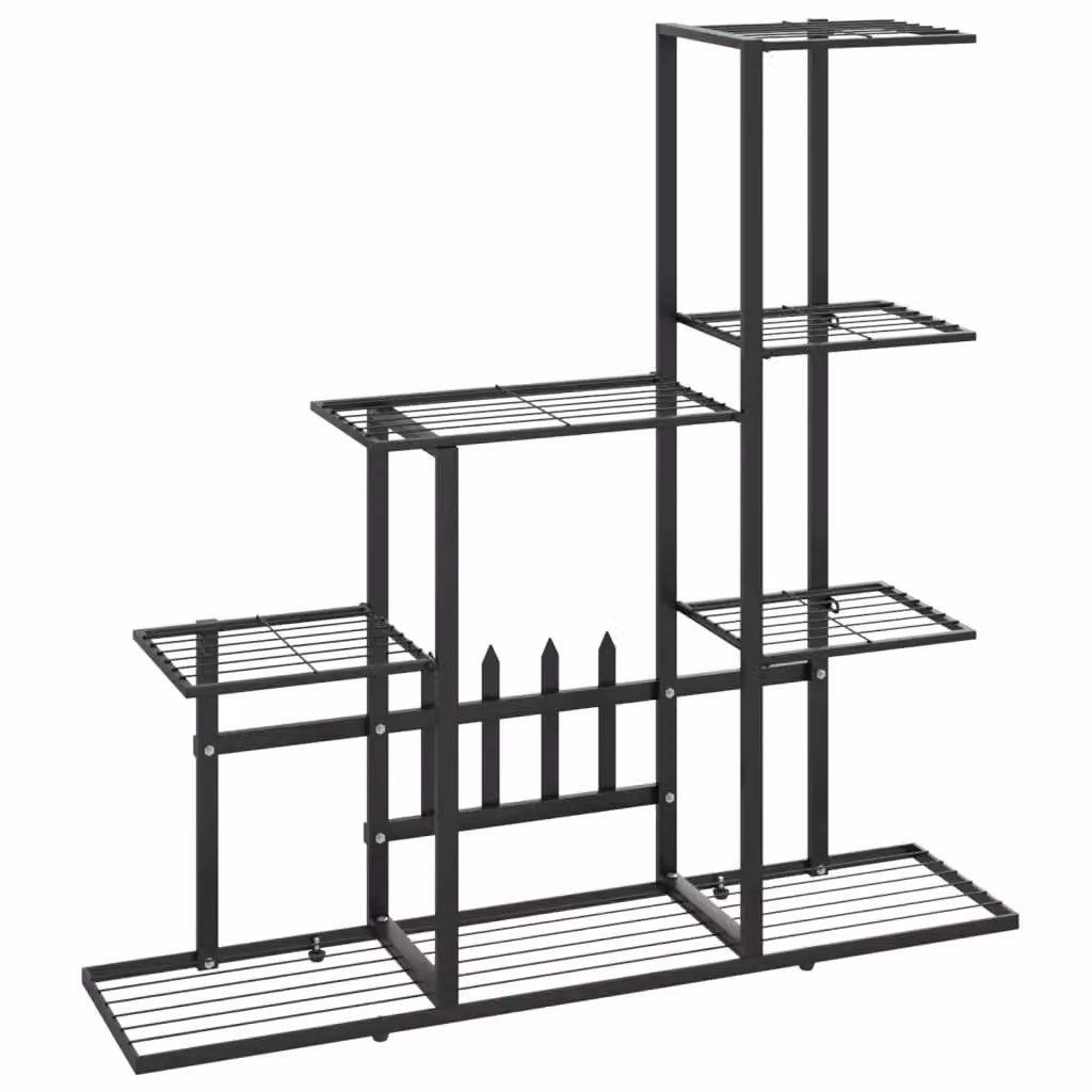 Berkfield Home Black Metal Flower Stand Planter, W/D/H: 94.5 x 25 x 88 cm – 2