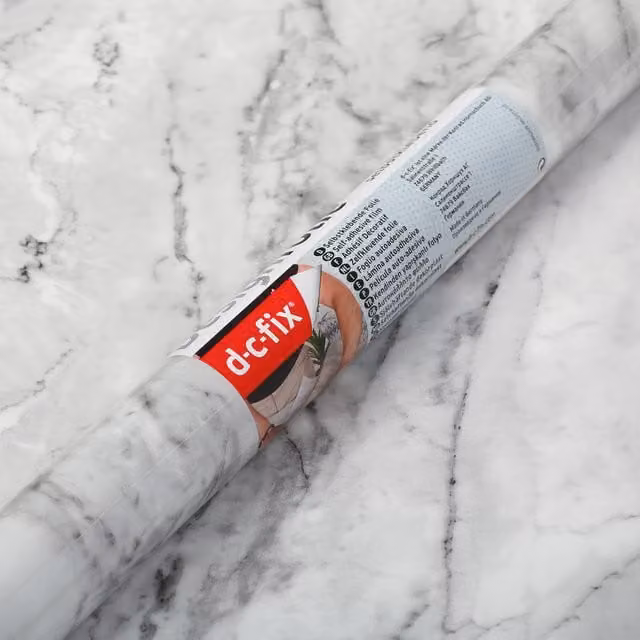 d-c-fix Romeo Marble Self-Adhesive Vinyl Film in White and Grey