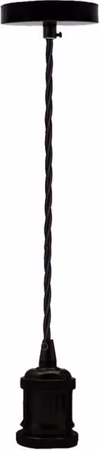 Havendro Black Twisted Cable Pendant Lamp Holder, Industrial Vintage Metal E27 Socket – 1
