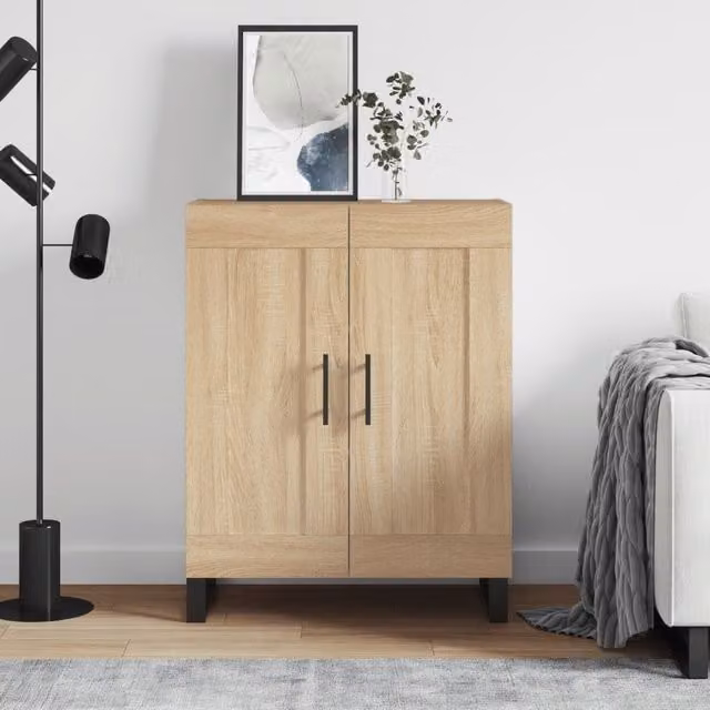 Berkfield Home Sonoma Oak Sideboard in Brown, W/D/H: 69.5 x 34 x 90 cm