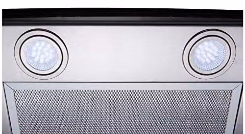 SIA Stainless Steel and Curved Glass Wall Mounted Cooker Hood Fan with Touch Control LED Edge Lighting, W: 60 cm, D: 55 cm, H: 49 cm – 4