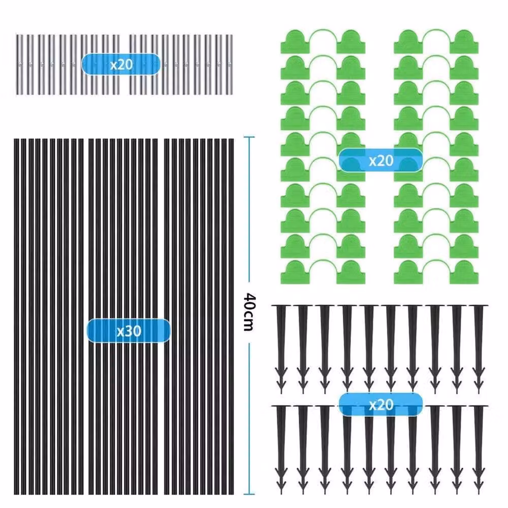 NESTLUNE 90Pcs Black Flexible Garden Cloche Hoops Greenhouse Frame for Vegetable Gardens, W/D/H: 120 x 15 cm – 3
