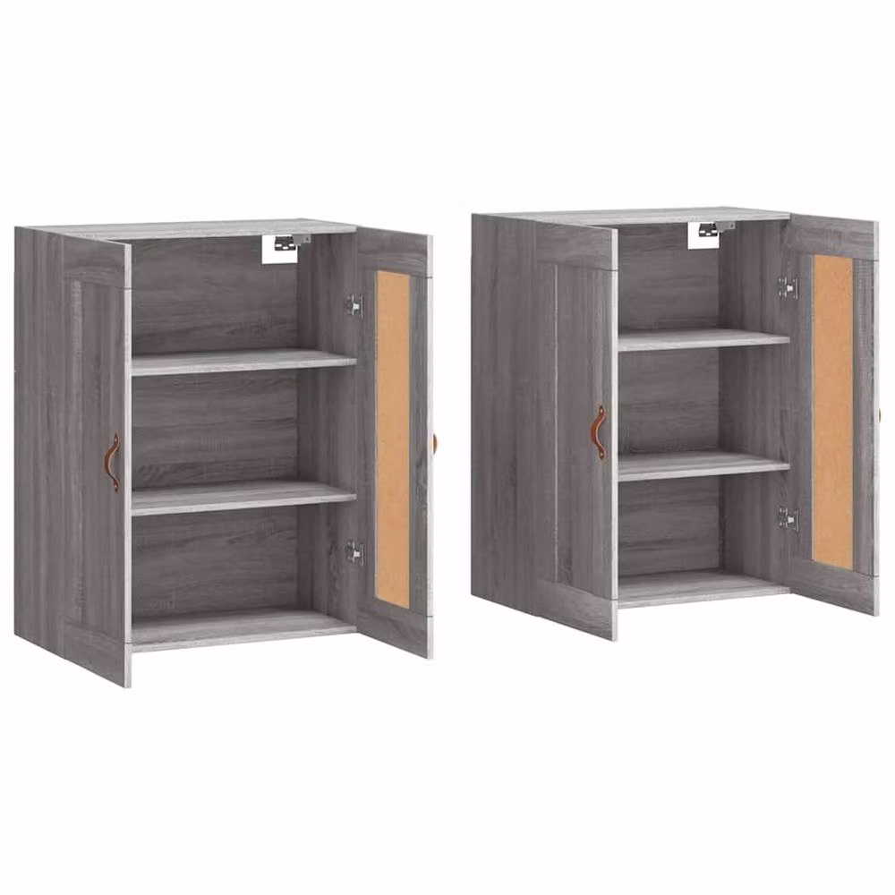Berkfield Home Wall Mounted Cabinets, 2 Piece Set in Grey Matt Engineered Wood – 2